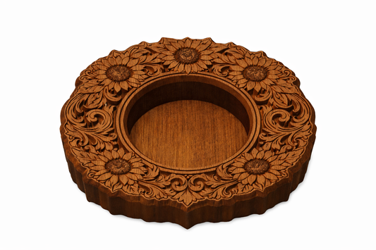 10 inch detailed carved Sunflower